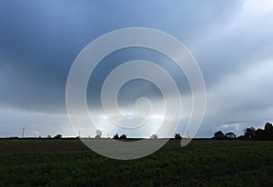 Cloudy rainy sky, Lithuania