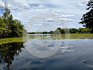 Cloudy reflections on Keller lake