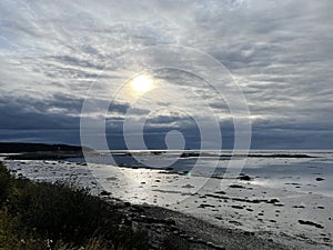 Cloudy shoreline St. Lawrence River