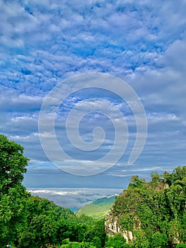 Cloudy skies at Doi Samerdao. Nan, Thailand.