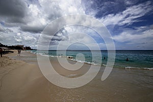 Cloudy skies on Nassau Beach