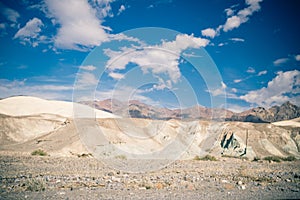 Cloudy skis over the desert of Death Valley