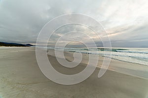 Cloudy sky at the beach of Tasmnia