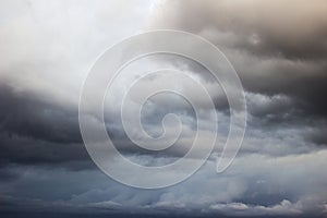 Cloudy sky with different types of clouds and colors