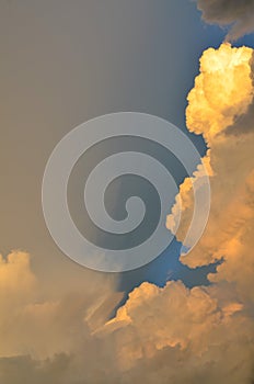 Cloudy with sky in evening sunset sky