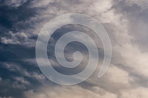 Cloudy sky full of deep grey clouds