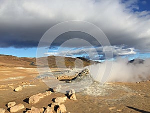 Cloudy sky in hverarond