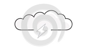 Cloudy Sky Icon: Simple Weather Flat Design, vector design Generative AI