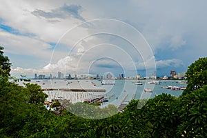 Cloudy sky over the bay, Pattaya, Thailand