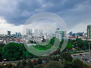 Cloudy sky over the city of Jakarta