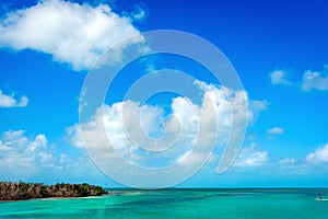 Cloudy sky over Florida Keys shore