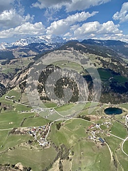 Cloudy sky over the green hills