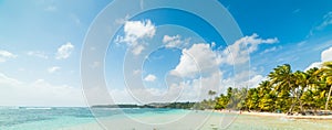 Cloudy sky over La Caravelle beach in Guadeloupe