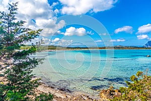 Cloudy sky over Lu Impostu beach in springtime