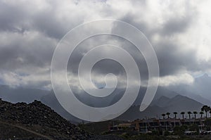 Cloudy sky over the mountains