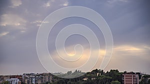 Cloudy sky over Rome during the sunset - Timelapse