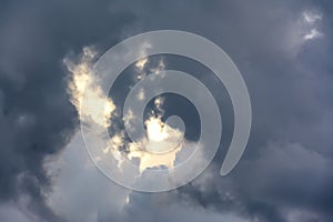 Cloudy sky on a summer evening before a thunderstorm