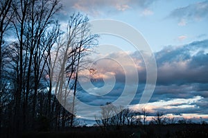 Cloudy sky at sunset