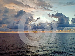 Cloudy sky and sunset  in Ocean