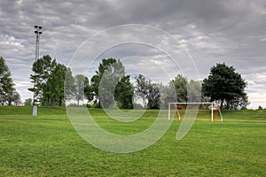 Cloudy Soccer Field