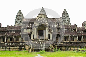 Cloudy sunrise over Angkor Wat, Siem Reap, Cambodia