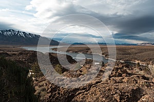 A cloudy sunset of Crowley Lake