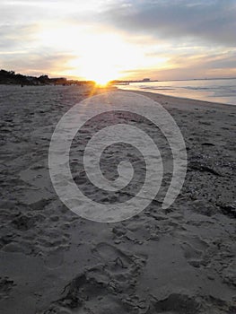 Cloudy Sunset Oceanview Beach