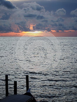 potrait of cloudy sunset over the ocean