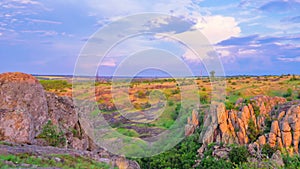 Cloudy Sunset over the Rock Canyon