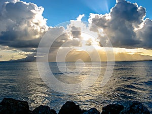 Cloudy sunset over the sea