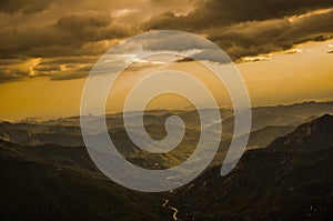 Cloudy Sunset over Sequoia National Park