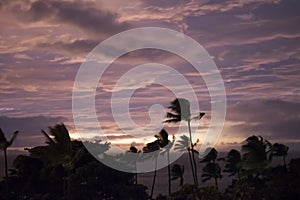 Cloudy Sunset Waiting for Storm in Tropical Maui Hawaii