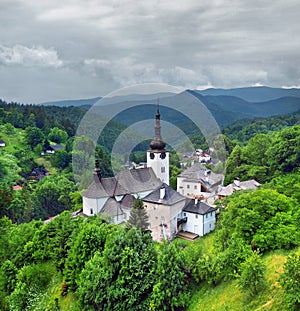 A cloudy view of Church of the Transfiguration, Spania Dolina