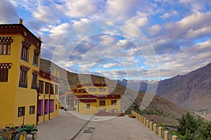 Cloudy view of monastery at Spiti. Himachal Pradesh
