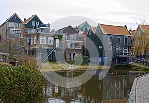 Cloudy Volendam , a town in North Holland