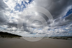 Cloudy weather on the beach by the Baltic Sea