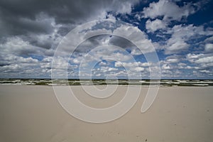 Cloudy weather on the beach by the Baltic Sea