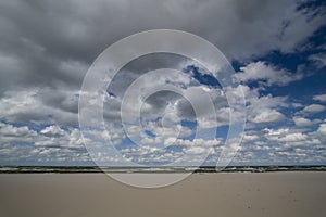 Cloudy weather on the beach by the Baltic Sea