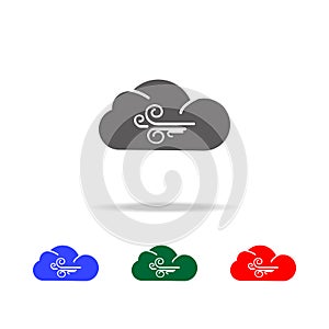 cloudy and the wind icon. Elements of weather in multi colored icons. Premium quality graphic design icon. Simple icon for website