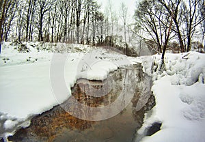 River landscape in winter