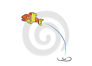 Cloun Fish jumping out of watter