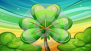Clover with blurred background with space for text. concept St.Patrick 's Day