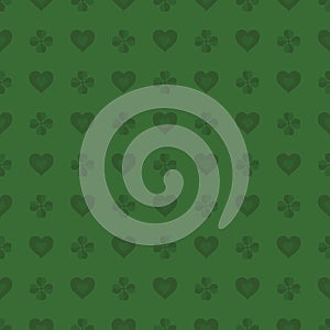 Clover and heart pattern