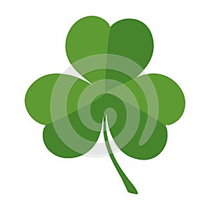 Clover leaf, isolated on white, for St. Patrick\'s Day. Vector illustration.