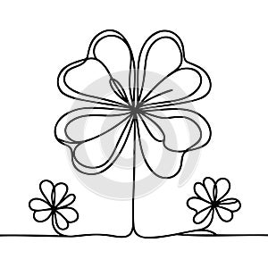 Clover leaf. One continuous line. St. Patrick's Day symbol