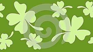 Clover leaves, plants, green nature, flowers. Seamless background template video 4k looped