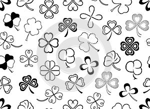 Clover leaves seamless pattern