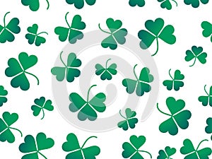 Clover leaves seamless pattern. St. Patrick`s Day, Irish holiday. Background for greeting card, wrapping paper, promotional