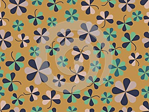 Clover leaves seamless pattern. St. Patrick`s Day, Irish holiday. Background for greeting card, wrapping paper, promotional