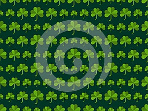 Clover leaves seamless pattern. St. Patrick`s Day, Irish holiday. Background for greeting card, wrapping paper, promotional
